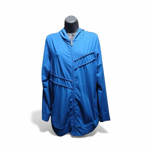 REI Women's XL Full Zip Active Hoodie Tunic Blue Performance (JC177)